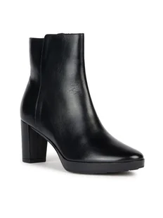 Geox Botki D Walk Pleasure 60 D36TEC 00043 C9999 Czarny - Botki damskie - miniaturka - grafika 1