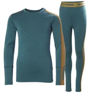 Pozostała odzież narciarska - Helly Hansen Lifa Merino Midweight, zestaw, junior, ciemnozielony - miniaturka - grafika 1