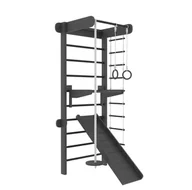 Wyposażenie sportowe i gimnastyczne - Małpiszon, drabinka gimnastyczna z drążkiem Black Wood - miniaturka - grafika 1