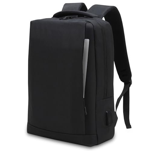 Waytex Wodoodporny plecak na laptopa 15 cali z portem ładowania USB, czarny, 15 pouces, Klasyczny