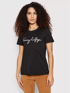 Koszulki i topy damskie - Tommy Hilfiger T-Shirt Heritage Crew Neck Graphic Tee WW0WW24967 Czarny Regular Fit - grafika 1