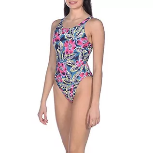 Stroje kąpielowe - Arena Tropical Sketch Swim Tech Jednoczęściowy strój kąpielowy Kobiety, green/multi DE 36 | US 32 2019 Stroje jednoczęściowe 002380-600-36 - grafika 1