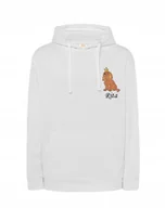 Bluzy męskie - BLUZA Z KING CHARLES SPANIEL IMIĘ PSA HAFT OVER SIZE BIAŁY M PREZENT - miniaturka - grafika 1