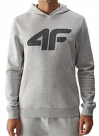Bluzy męskie - Męska dresowa bluza z kapturem 4F M1464 szary XL - miniaturka - grafika 1