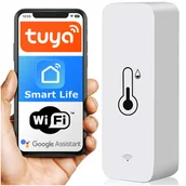 Części i akcesoria do laptopów - Inteligentny czujnik WiFi Alogy temperatury i wilgotności Tuya Smart Life Monitor termometr biały - miniaturka - grafika 1