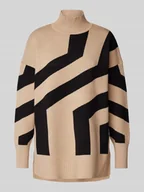 Swetry damskie - Sweter z dzianiny o kroju oversized ze stójką - miniaturka - grafika 1