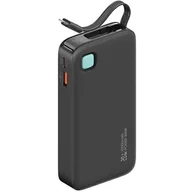 Powerbanki - USAMS Powerbank ze zwijanym kablem Retractable Lightning 10000 mAh PD 20W Fast Charge XY Series czarny/black 10KCD22501 (US-CD225) - miniaturka - grafika 1