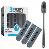 Wkłady filtrujące - Zestaw 3x Filtr do butelki Dafi szary + szczoteczka uniwersalna do butelek - miniaturka - grafika 1