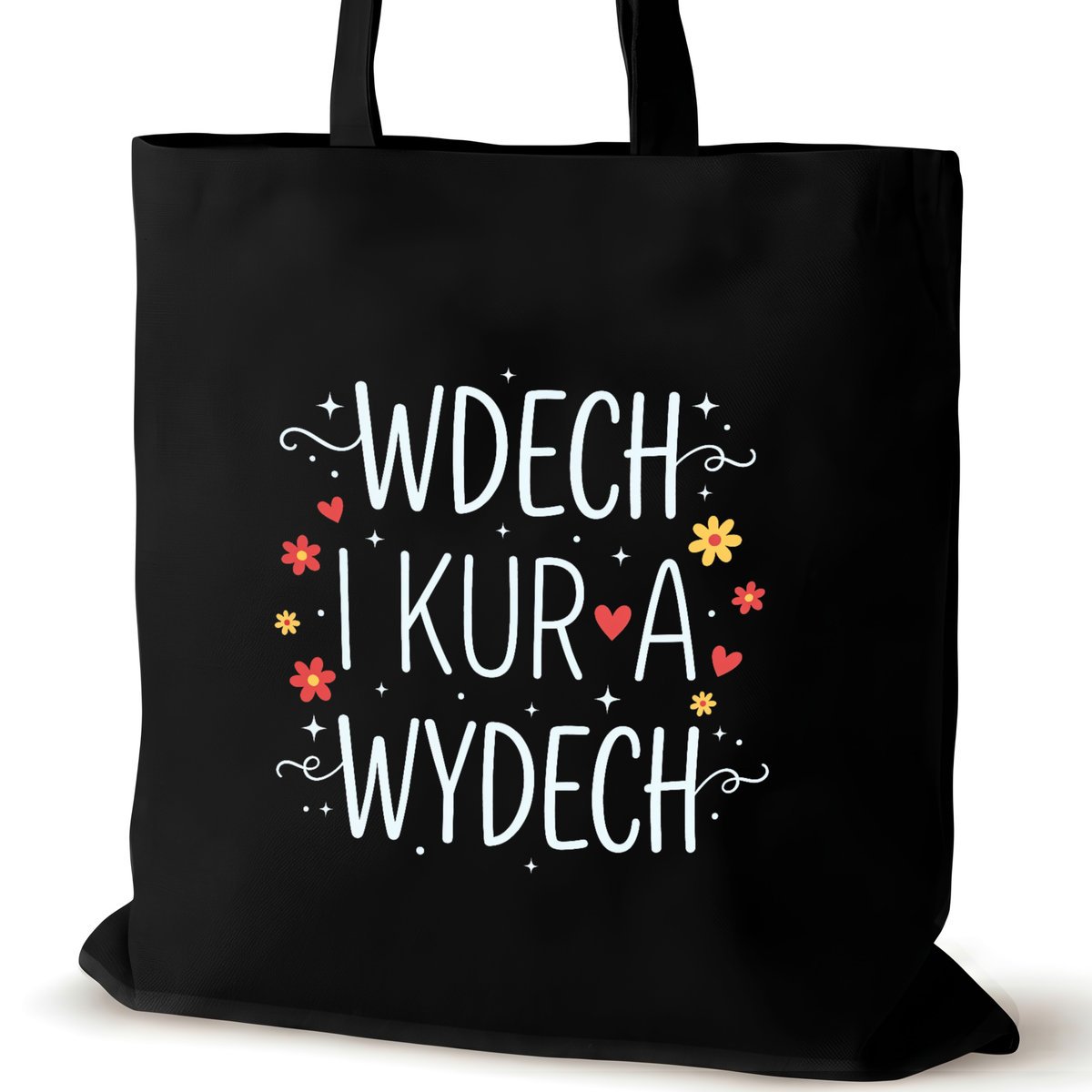 Torba bawełniana czarna dla VIRAL na ramię przyjaciółki duża zakupowa