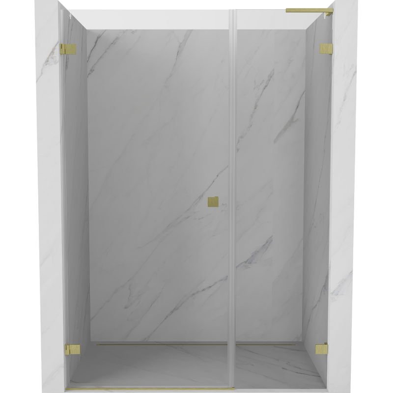 Mexen Lunar-B L drzwi prysznicowe uchylne lewe 120 cm, transparent, złote szczotkowane - 832SL-120-050-55-00-L