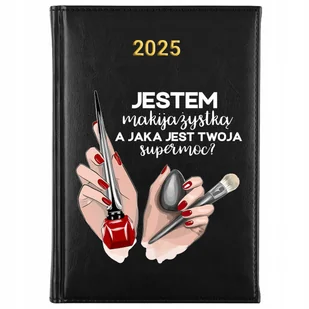 KALENDARZ 2025 Rok Planer Książkowy CZARNY Prezent dla Makijażystki Wzory - Kalendarze - miniaturka - grafika 1