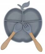 Miseczki i talerzyki dla dzieci - silikonowy zestaw do karmienia talerzyk przyssawka talerz sztuce niemowląt - miniaturka - grafika 1