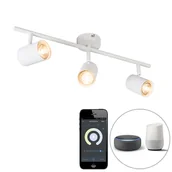 Lampy sufitowe - QAZQA Inteligentny punktowy biały uchylny z Wi-Fi GU10 - Jeana 3 - miniaturka - grafika 1