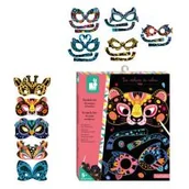 Zabawki kreatywne - Zestaw kreatywny Zdrapywanki Maski i okulary Zwierzęta 5+ Janod - miniaturka - grafika 1