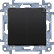 Wyłączniki światła i elektryczne - Łącznik świecznikowy do wersji IP44 (moduł) 10AX, 250V~, zaciski śrubowe, czarny mat !Posiada wkładkę uszczelniającą pod klawisze, SIMON10 - miniaturka - grafika 1