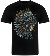 Koszulki męskie - KOSZULKA MĘSKA NADRUK INDIANIN MOTOCYKLOWA PREZENT PREMIUM S - miniaturka - grafika 1