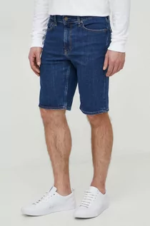 Spodenki męskie - Calvin Klein szorty jeansowe męskie kolor granatowy - grafika 1