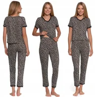 Piżamy damskie - PIŻAMA DAMSKA DWUCZĘŚCIOWA W PANTERKĘ DŁUGIE SPODNIE WISKOZA MORAJ M PATT 1 - miniaturka - grafika 1