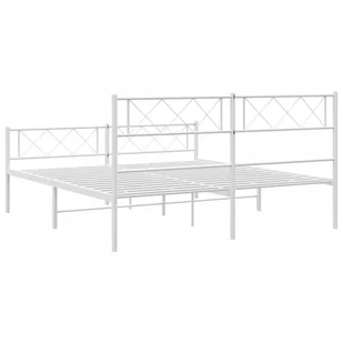 Metalowa rama łóżka z wezgłowiem i zanóżkiem, biała, 140x200 cm Lumarko! - Łóżka Metalowa rama łóżka z wezgłowiem i zanóżkiem, biała, 140x200 cm Lumarko! - Łóżka - miniaturka - grafika 8