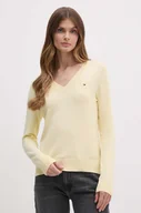 Swetry damskie - Tommy Hilfiger sweter damski kolor żółty lekki WW0WW40098 - miniaturka - grafika 1