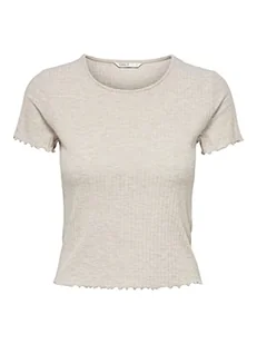 ONLY Damskie szorty ONLEMMA S/S NOOS JRS Top, Pumice Stone/Detail:Melange, L, Pumice Stone/szczegóły: melanż, L - Spodenki damskie - miniaturka - grafika 1
