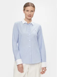 Tommy Hilfiger Koszula Fill A Fill Regular Shirt WW0WW40531 Błękitny Slim Fit - Koszule damskie - miniaturka - grafika 1