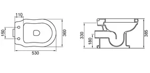 Hidra Ellade Toaleta stojąca bez kołnierza biały połysk D11R.001 - odbiór osobisty: Kraków, Warszawa - Kompakty WC - miniaturka - grafika 1