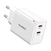 Ładowarki do telefonów - Ładowarka Sieciowa Choetech PD6013 GaN 65W 2x USB-C Biała - miniaturka - grafika 1