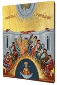 Ikony i obrazy sakralne - Ikona religijna Zesłanie Ducha Świętego - miniaturka - grafika 1