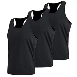 MEETWEE Męska kamizelka tank top, Y-Back koszulka sportowa bez rękawów sportowa koszulka sportowa podkoszulek mięśnie siłownia kamizelki topy do biegania treningu treningu, czarny + czarny + czarny, M - Koszulki sportowe męskie - miniaturka - grafika 1