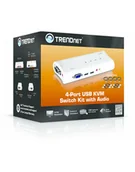 Przełączniki KVM - TRENDnet 4-Port USB KVM Switch Kit with Audio TK-409K - miniaturka - grafika 1