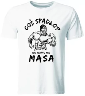 Koszulka Coś Spadło? Na pewno nie Masa, biała, roz. XL - Koszulki męskie - miniaturka - grafika 1