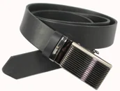 Paski - Pasek Męski Skórzany Arucce (PL) Skóra Licowa EXTRA 35 mm CZARNY Gładki Klamra Samozaciskowa SREBRNA 7 - miniaturka - grafika 1