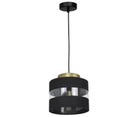 Lampy sufitowe - Żyrandol na lince HAVARD 1xE27/60W/230V czarny/mosiądz - miniaturka - grafika 1