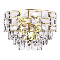 Lampy ścienne - Kinkiet złoty Luxuria z kryształkami ML8893 Milagro // Rabaty w koszyku i  od 299zł ! - miniaturka - grafika 1