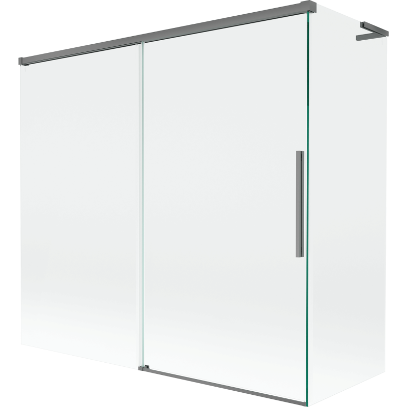 Mexen Rox L parawan nawannowy 2-skrzydłowy rozsuwany 170 + 80 x 150 cm, transparent, gun metal - 8C9L-170-080-95-00