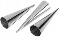 Formy do ciast - FOREMKI DO PIECZENIA RUREK Z KREMEM stożki METALOWE KOMPLET 3szt - miniaturka - grafika 1