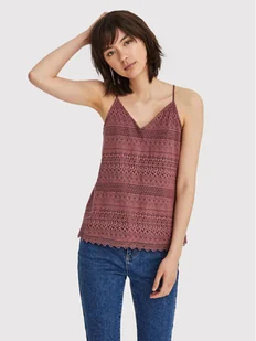 Vero Moda Top Honey 10190150 Bordowy Regular Fit - Koszulki i topy damskie - miniaturka - grafika 1