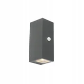 Lampy ścienne - QAZQA Nowoczesny kinkiet antracyt IP44 z czujnikiem ruchu - Baleno IIno - miniaturka - grafika 1