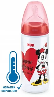 NUK Butelka First Choice ze wskaźnikiem temperatury Minnie czerwona 6-18 m 300 ml 0381679 - Butelki dla niemowląt - miniaturka - grafika 1