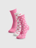 Skarpetki dla dzieci - 4F Skarpetki casual długie (3-pack) dziewczęce - multikolor 38-40 - miniaturka - grafika 1