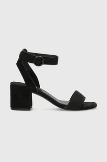 Sandały damskie - Mexx sandały zamszowe Sandal Gianella kolor czarny - grafika 1