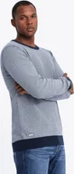 Swetry męskie - Ombre Clothing Klasyczny sweter męski Beekaan navy L - miniaturka - grafika 1