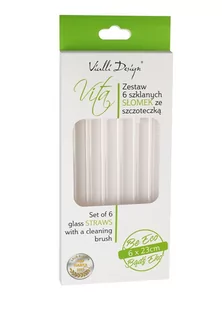 Vialli Design Vialli Design Vita Glass Slant 6 Szt Transparentne 26629) Słomki Wielorazowe Do Napojów I Drinków Szklane Ze Szczoteczką - Pozostałe akcesoria barmańskie - miniaturka - grafika 1