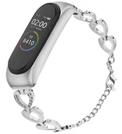 Akcesoria do pulsometrów i zegarków sportowych - Srebrna Bransoleta Serce Do Xiaomi Mi Band 5 - miniaturka - grafika 1