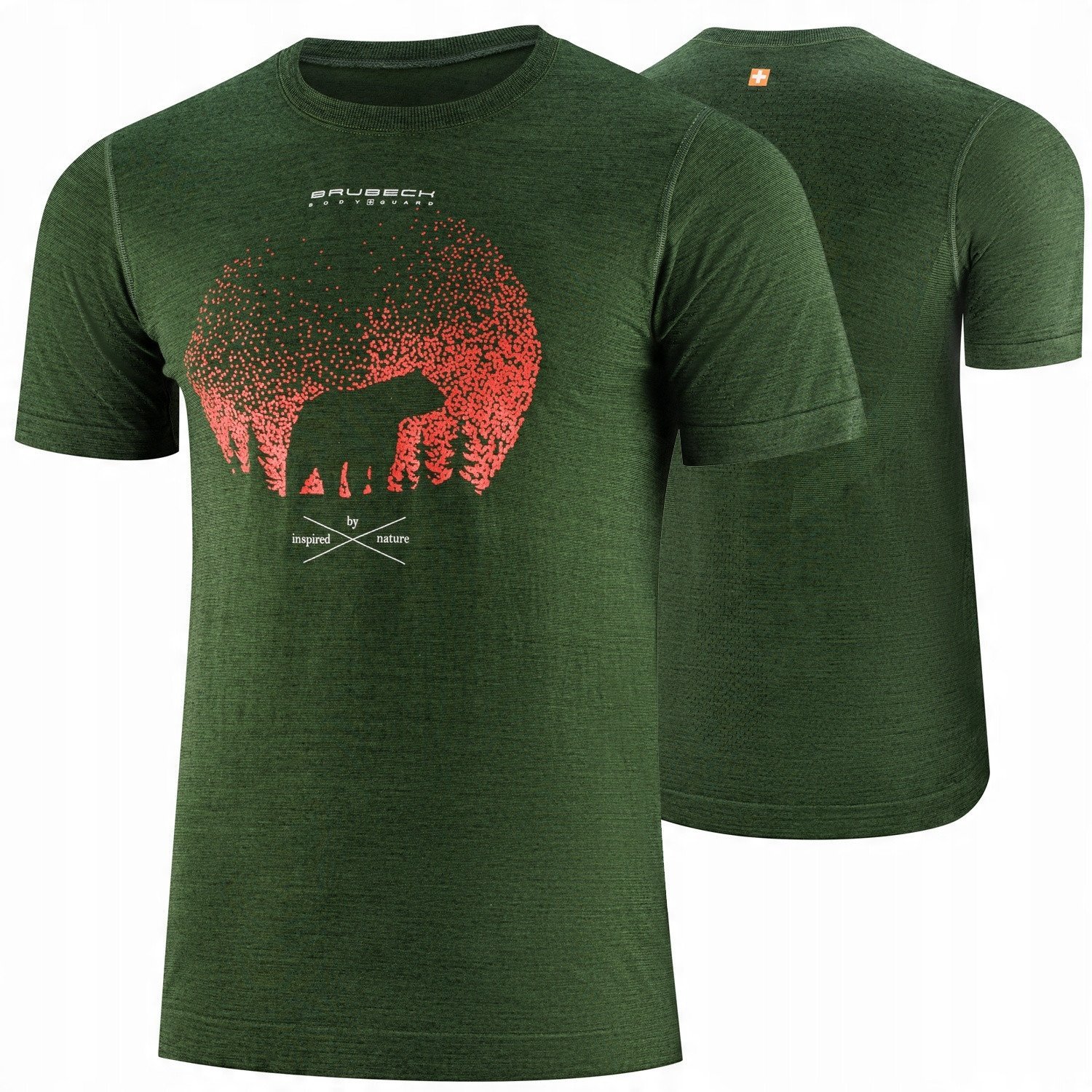 SS1265M Koszulka męska z krótkim rękawem OUTDOOR WOOL PRO ciemnozielony M - NIEDZWIEDŹ 4