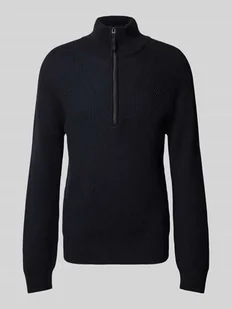Sweter z dzianiny ze stójką model ‘FINTO’ - Swetry męskie - miniaturka - grafika 1