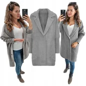 Płaszcze damskie - DUŻY ROZMIAR 44-54 PŁASZCZ ALPAKI oversize - miniaturka - grafika 1