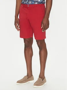 Hechter Paris Szorty materiałowe 26664 151365 Czerwony Regular Fit - Spodenki męskie - miniaturka - grafika 1