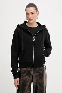 Patrizia Pepe bluza bawełniana damska kolor czarny z kapturem gładka 8M1747 J079 - Bluzy damskie - miniaturka - grafika 1